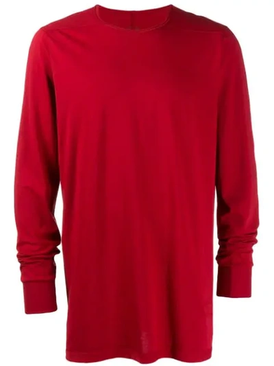 Rick Owens Drkshdw Long Sleeved Sweatshirt In Red