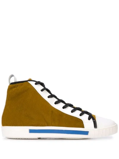 Carven Textured Hi-top Sneakers In Green