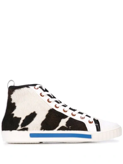 Carven Textured Hi-top Sneakers In Brown