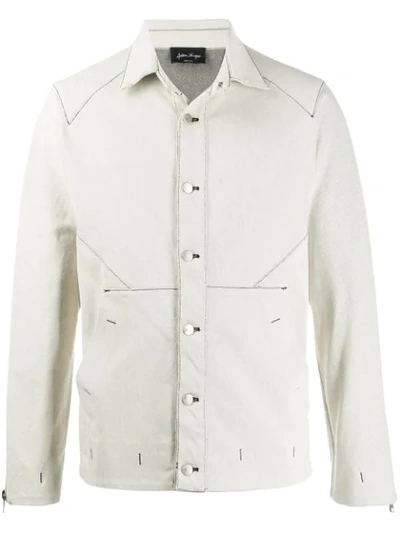 Andrea Ya'aqov Buttoned Denim Jacket In White