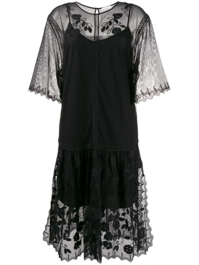 See By Chloé Lace Slip Dress In Black