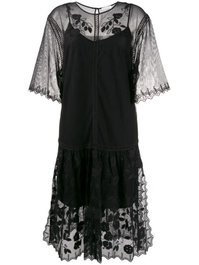 See By Chlo Lace Slip Dress In Black | ModeSens