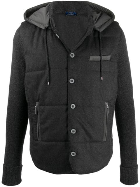 Barba Wool Padded Jacket In Grey | ModeSens