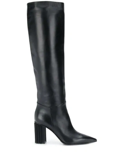 Le Silla Block Heel Boots In 1 Black