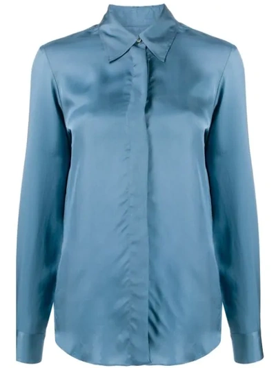 Alberto Biani Plain Fitted Shirt In Blue