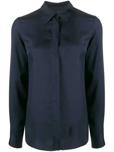 Alberto Biani Plain Fitted Shirt In Blue