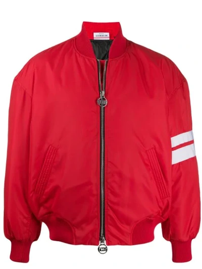 Gcds Fitted Bomber Jacket In Red