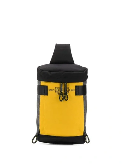 Diesel Drawstring Utility Backpack In Yellow