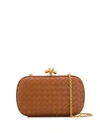 Bottega Veneta Chain Knot Clutch In Brown