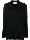 Snobby Sheep Fine Knit Polo Shirt In Black