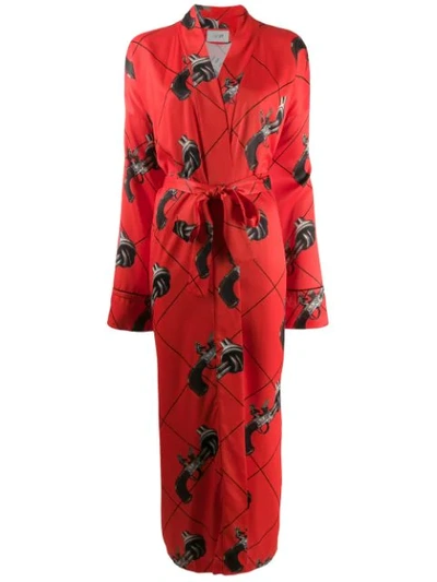 Kirin Peggy Gou Gun Print Kimono Coat In Orange