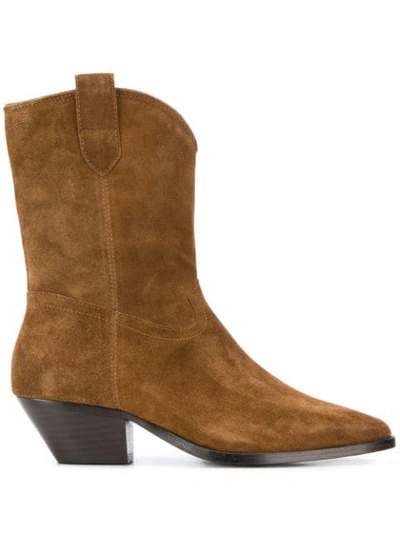 Ash Foxy Texan Ankle Boots In Leather Color Suede In Brown
