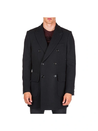 Dolce & Gabbana Double Question Mark Coats In Nero