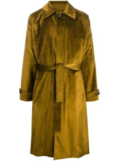 Acne Studios Oversized Cotton-blend Velvet Coat In Gold