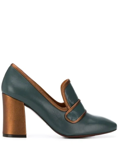 Chie Mihara Vesna Contrast-trimmed Pumps In Anis Storm Picasso Bronce