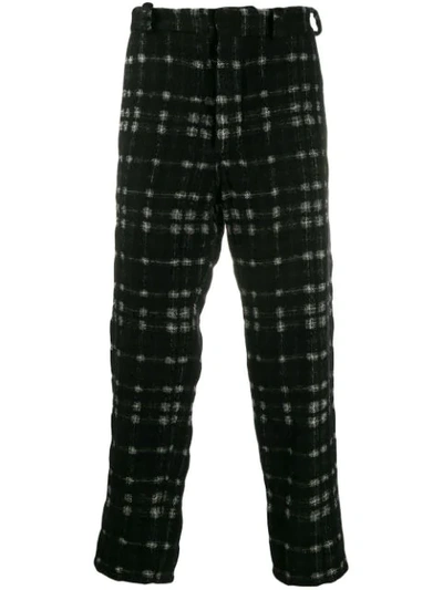 Ann Demeulemeester Check Print Trousers In Black