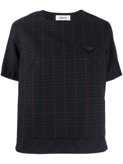 Zucca Checked Boxy T-shirt In Black