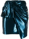 Amen Sequin-embellished Mini Skirt In Blue
