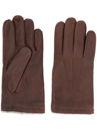 Orciani Padded Gloves In Brown