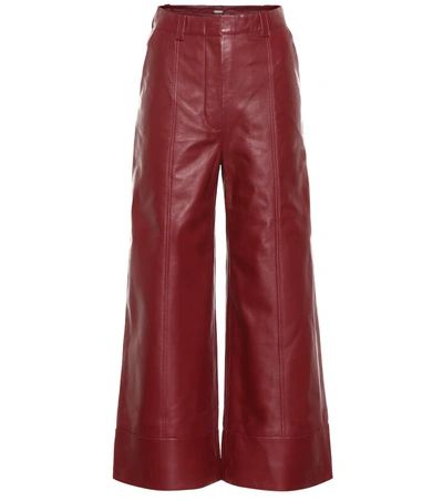Dodo Bar Or High-rise Wide-leg Leather Pants In Red