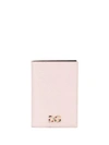 Dolce & Gabbana Crystal Logo Passport Holder In Pink