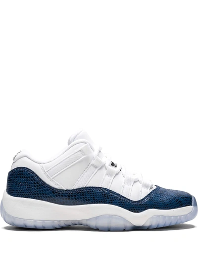 Jordan Kids' Air  11 Retro Low Le "blue Snakeskin" Sneakers In White