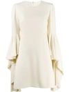 Giambattista Valli Ruffle Sleeve Dress In White