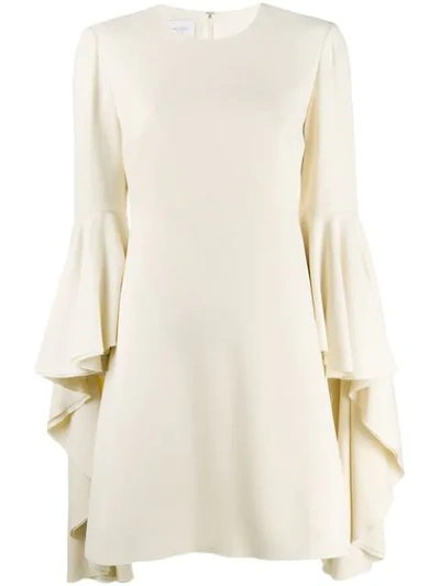 Giambattista Valli Ruffle Sleeve Dress In White