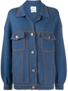 Barrie Knitted Buttoned Jacket In Blue