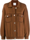 Barrie Contrast Stitch Knitted Jacket In Brown