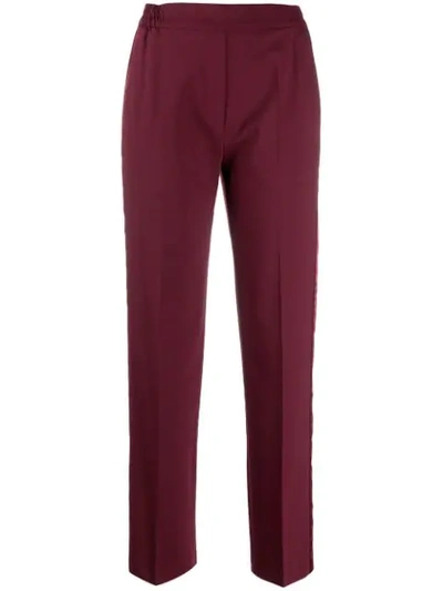 Etro Side Stripe Cropped Trousers In Purple