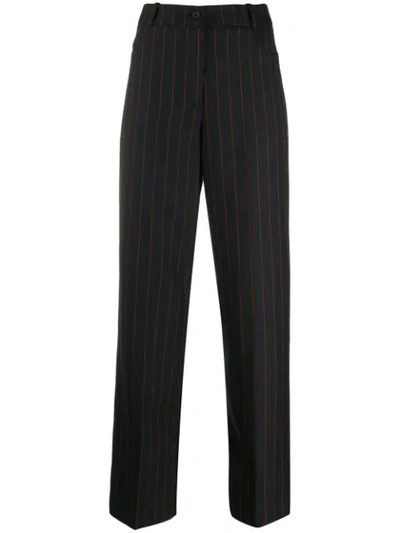 Mcq By Alexander Mcqueen Striped Straight Trousers In Black