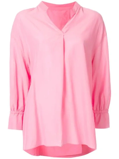 Kuho V-neck Blouse In X Pink