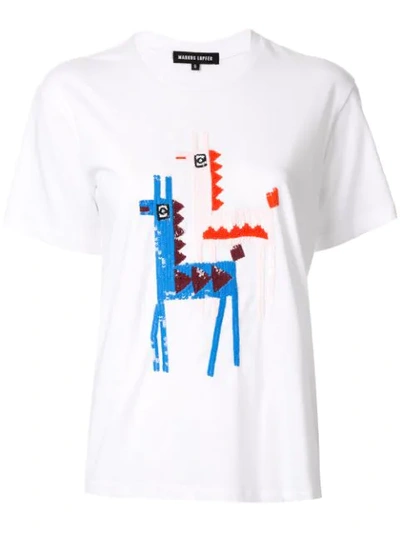 Markus Lupfer Anna Sequinned Llama T-shirt In White