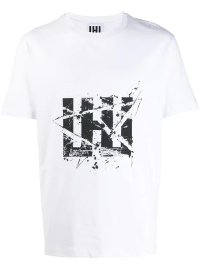 Les Hommes Urban Logo Print T-shirt In White