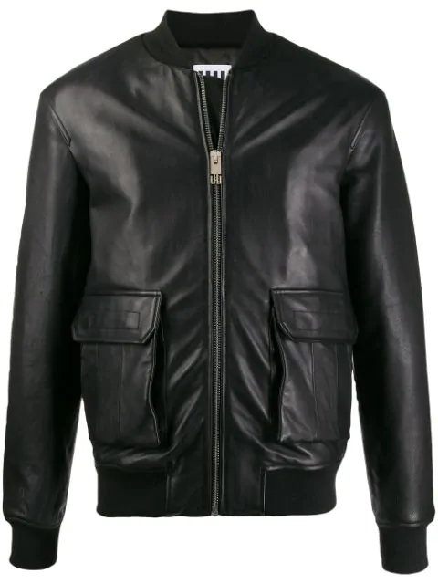 Les Hommes Urban Short Leather Jacket In 9000 Black | ModeSens