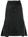 Sacai Elasticated Waist Skirt In Black