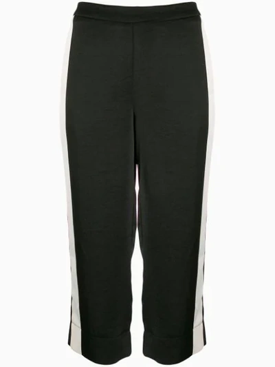 Dkny Monochrome Cropped Trousers In Black