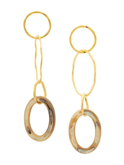 Lizzie Fortunato Lake City Earrings In Abalone In Gold