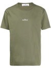 Stone Island Printed Cotton T-shirt In Green