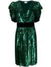 P.a.r.o.s.h Sequin Embellished Midi Dress In Green