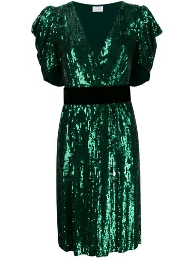 P.a.r.o.s.h Sequin Embellished Midi Dress In Green