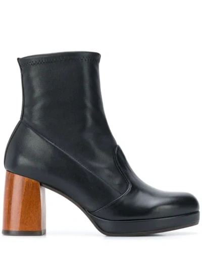 Chie Mihara Chunky Ankle Boots In Black