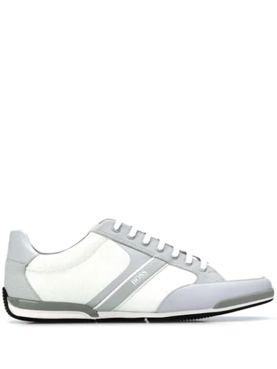 Hugo Boss Two Tone Low Top Sneakers In Grey
