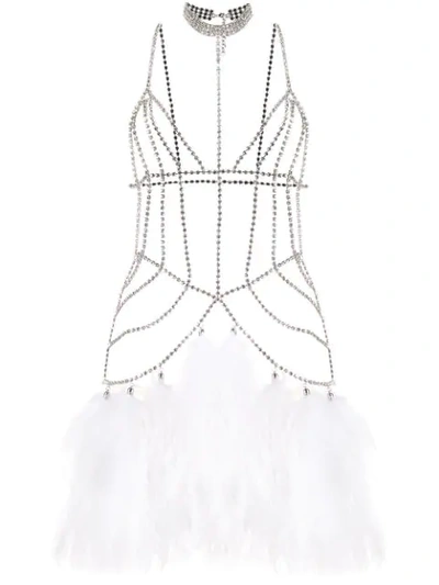 Alessandra Rich Crystal Embellished Body Jewellery In 012 White