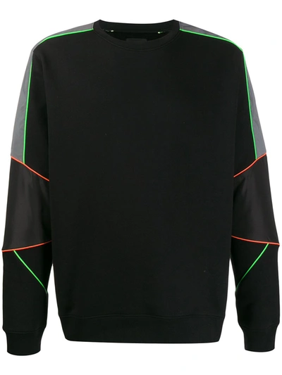 Les Hommes Long Sleeve Panelled Sweatshirt In Black