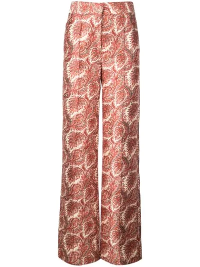 Adam Lippes Paisley Trousers In Red