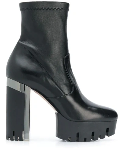 Le Silla Stretch Ankle Boots In Black