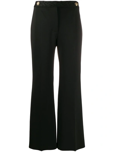 Givenchy Braid Cropped Flared Trousers In Black