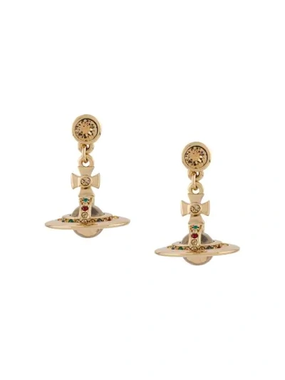 Vivienne Westwood Petite Orb Drop Earrings In Gold